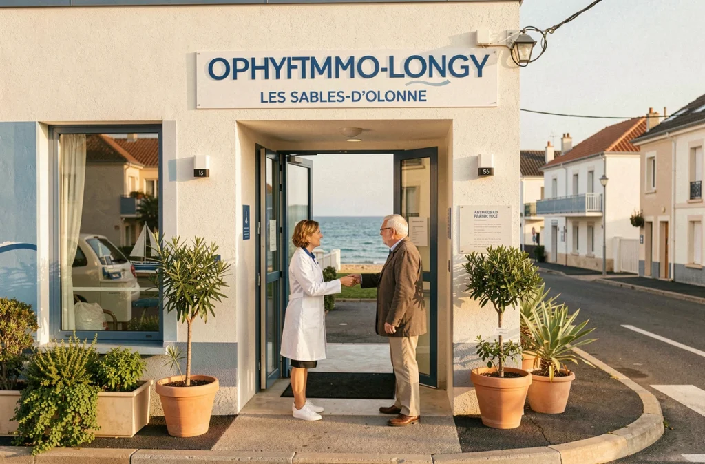 Entrée du Centre Ophtalmologique des Sables-d'Olonne avec vue sur l'environnement littoral vendéen