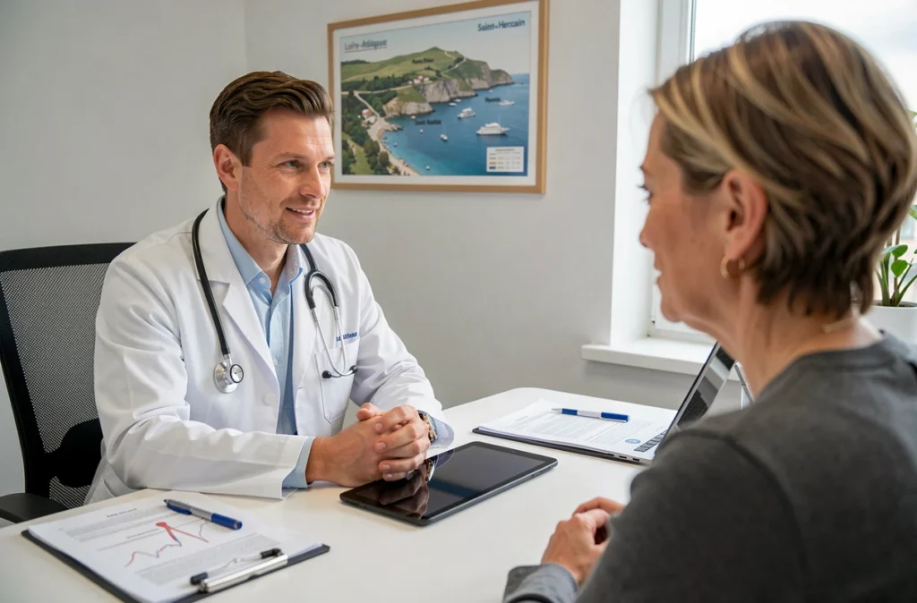 Le Dr Quentin Lefebvre en consultation ophtalmologique dans son cabinet entre Pornic et Saint-Herblain