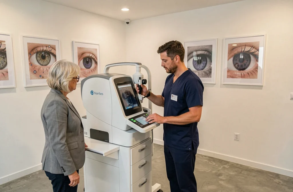 Examen ophtalmologique par imagerie OCT à l'Institut Vision Regard de Nantes